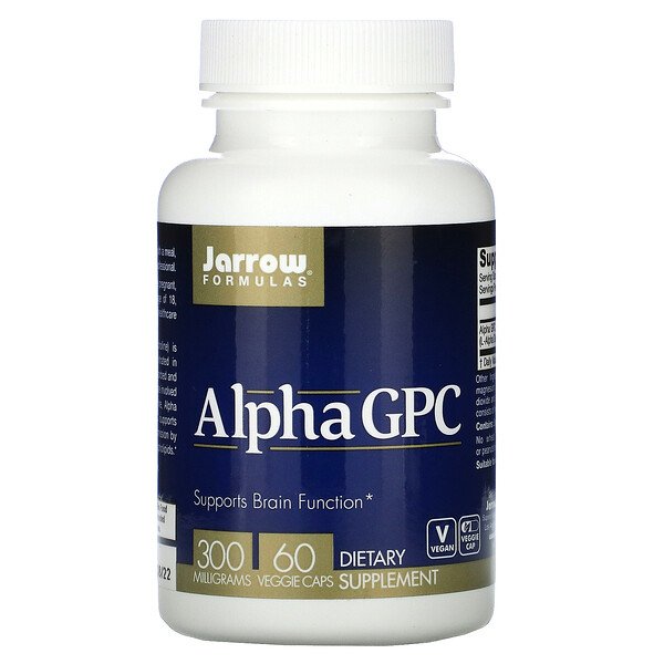 Alpha GPC, 300 мг, 60 растительных капсул Jarrow Formulas