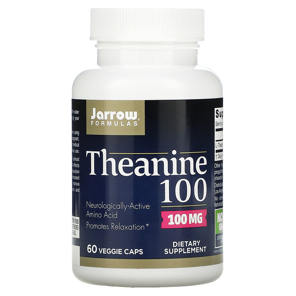Теанин 100, 100 мг, 60 вегетарианских капсул Jarrow Formulas