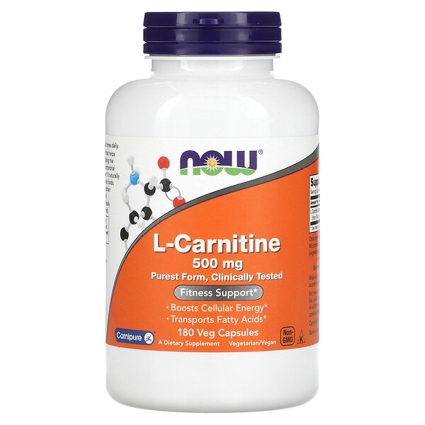 L-Карнитин - 500 мг - 180 растительных капсул - NOW Foods NOW Foods