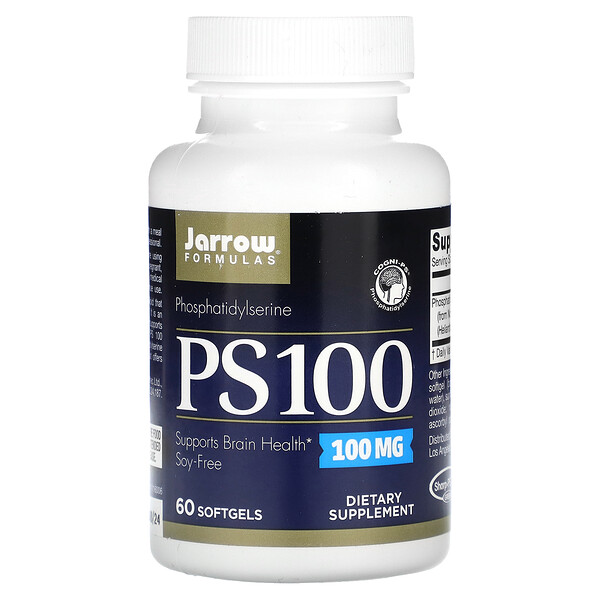 PS100, Фосфатидилсерин, 100 мг, 60 мягких таблеток Jarrow Formulas