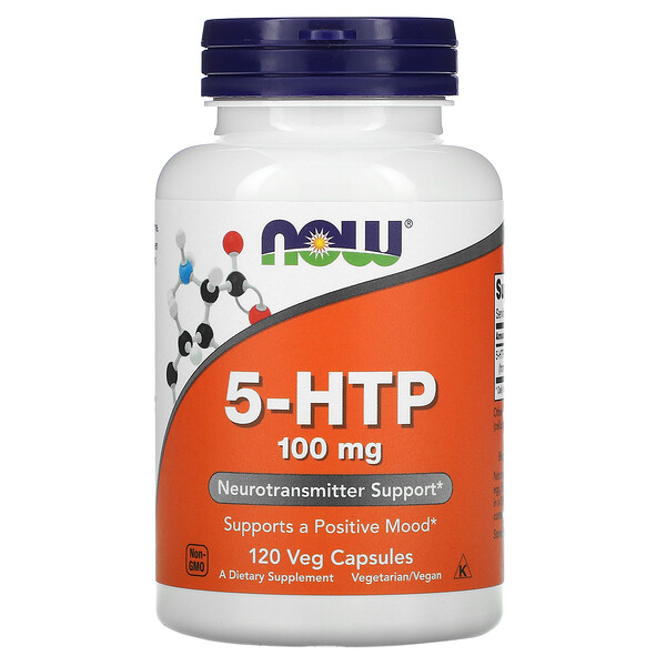 5-HTP, 100 мг, 120 растительных капсул NOW Foods