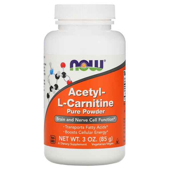 Ацетил-L-карнитин, 3 унции (85 г) NOW Foods