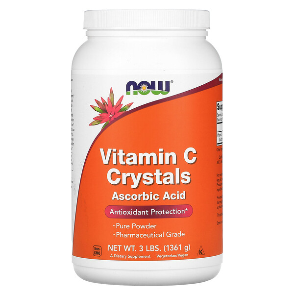 Кристаллы витамина С, 3 фунта (1361 г) NOW Foods