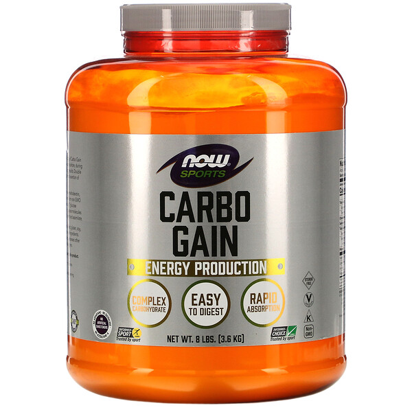 Sports, Carbo Gain, 8 фунтов (3,6 кг) NOW Foods
