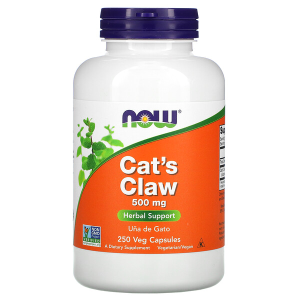 Кошачий коготь, 500 мг, 250 растительных капсул NOW Foods
