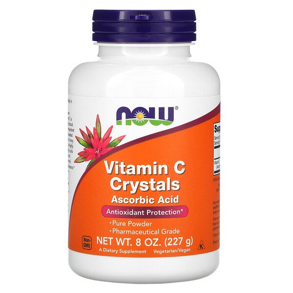 Кристаллы витамина С, 8 унций (227 г) NOW Foods