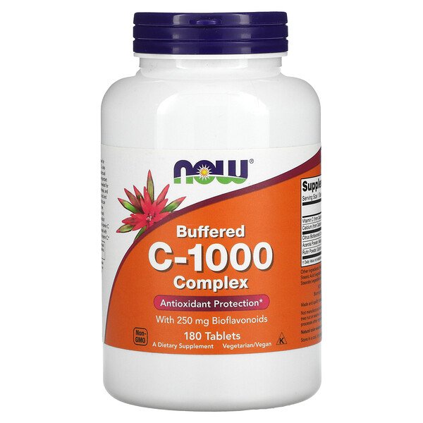 Забуференный комплекс C-1000, 180 таблеток NOW Foods
