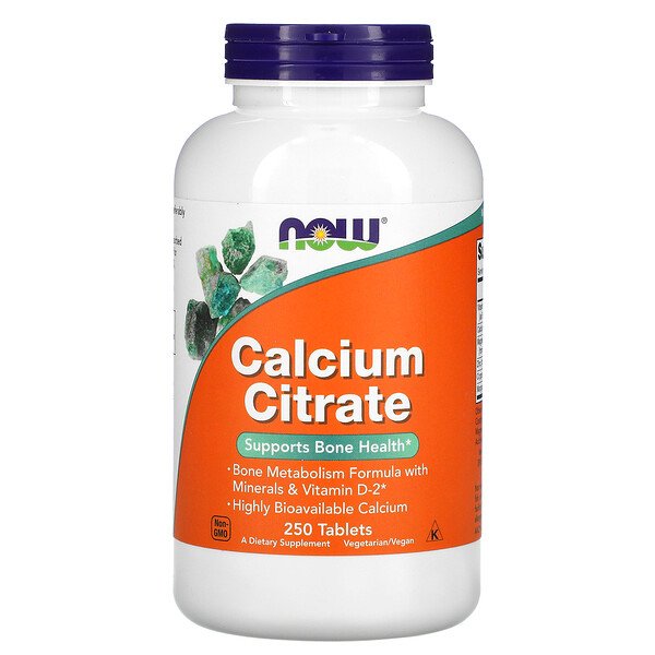 Calcium Citrate, 250 Tablets (Таблетки) NOW Foods