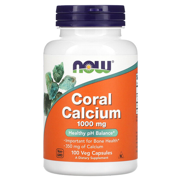 Коралловый кальций - 1000мг - 100 растительных капсул - NOW Foods NOW Foods