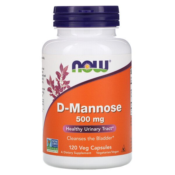 D-манноза, 500 мг, 120 растительных капсул NOW Foods
