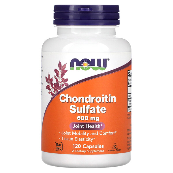Хондроитинсульфат, 600 мг, 120 капсул NOW Foods