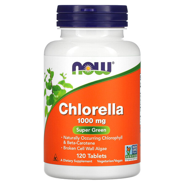 Хлорелла, 1000 мг, 120 таблеток NOW Foods