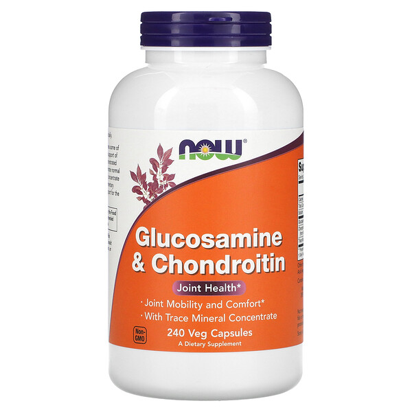 Глюкозамин и хондроитин, 240 растительных капсул NOW Foods