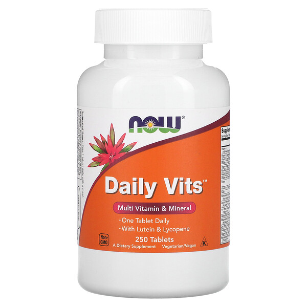 Daily Vits, Мультивитамины и минералы, 250 таблеток NOW Foods