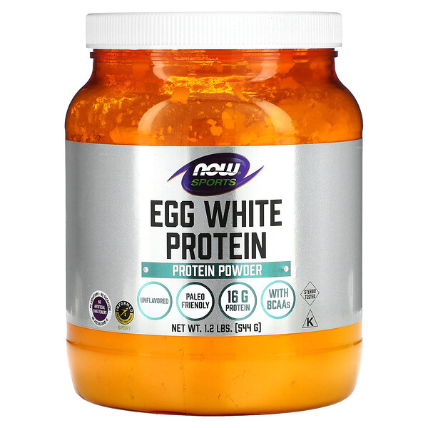 Sports, Протеин яичного белка, протеиновый порошок, 1,2 фунта (544 г) NOW Foods
