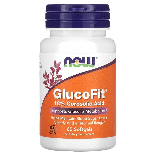 ГлюкоФит, 60 гелевых капсул NOW Foods
