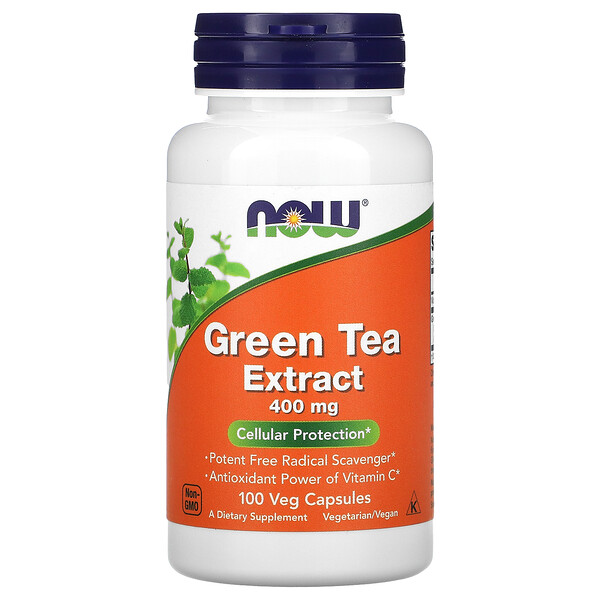 Экстракт зеленого чая, 400 мг, 100 растительных капсул NOW Foods