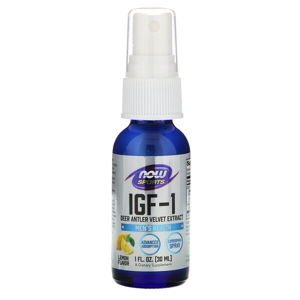 IGF-1, Экстракт бархата оленьих рогов, со вкусом лимона, 1 жидкая унция (30 мл) NOW Foods