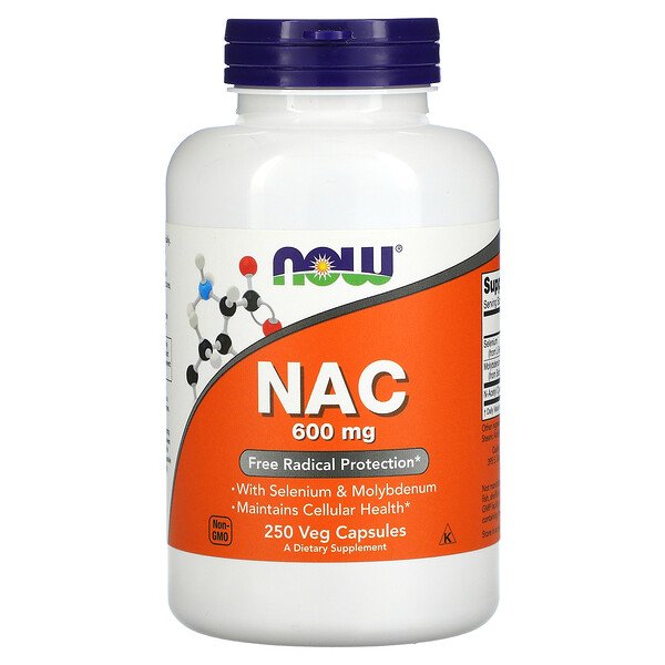 NAC, 600 мг, 250 растительных капсул NOW Foods