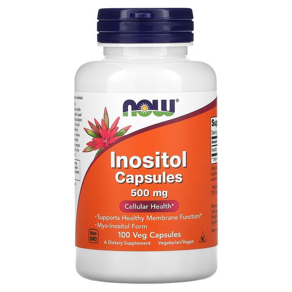 Инозитол в капсулах, 500 мг, 100 растительных капсул NOW Foods