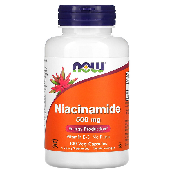 Ниацинамид - 500 мг - 100 растительных капсул - NOW Foods NOW Foods