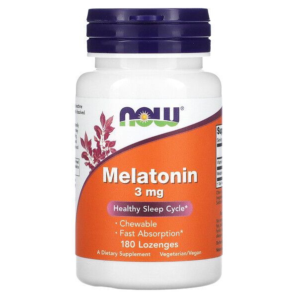 Мелатонин, 3 мг, 180 пастилок NOW Foods