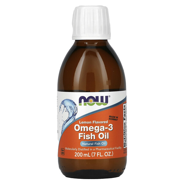 Omega-3 Рыбий жир с лимоном - 200 мл - NOW Foods NOW Foods