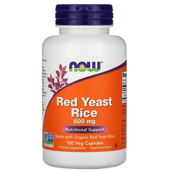Красный дрожжевой рис, 600 мг, 120 растительных капсул NOW Foods