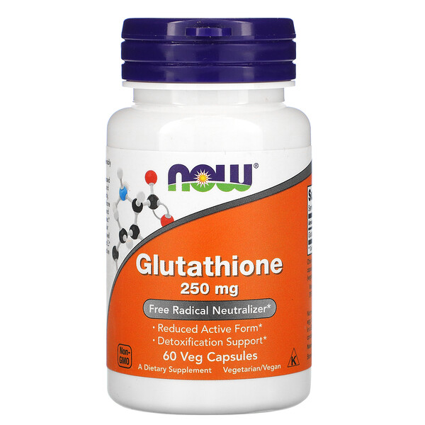 L-Глутатион, 250 мг, 60 растительных капсул - NOW Foods NOW Foods