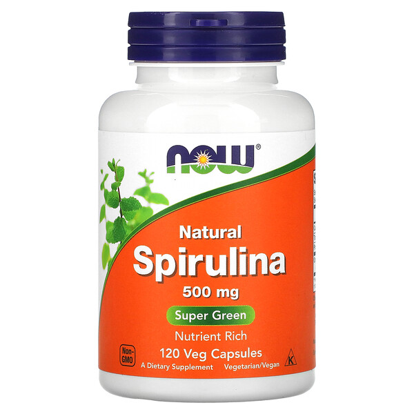 Натуральная Спирулина - 500 мг - 120 растительных капсул - NOW Foods NOW Foods