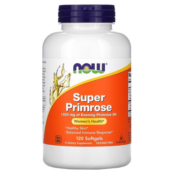 Super Primrose, масло примулы вечерней, 1300 мг, 120 мягких капсул NOW Foods