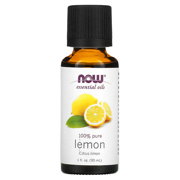 Эфирные масла, лимон, 1 жидкая унция (30 мл) NOW Foods