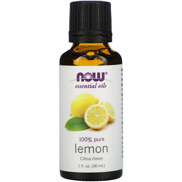 Эфирные масла, лимон, 1 жидкая унция (30 мл) NOW Foods