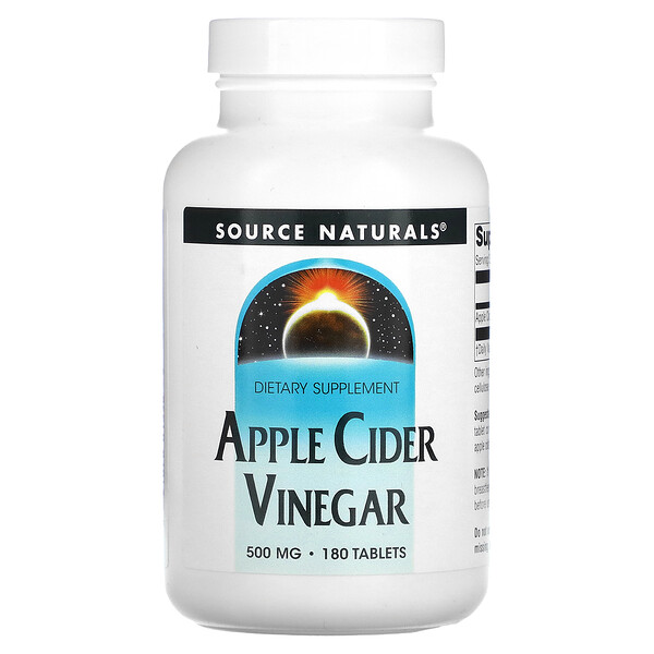 Яблочный уксус, 500 мг, 180 таблеток Source Naturals