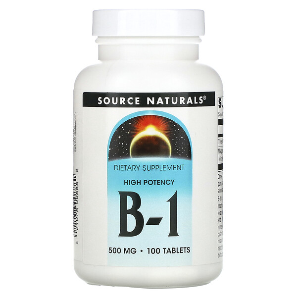Витамин B1 Тиамин - 500 мг - 100 таблеток - Source Naturals Source Naturals