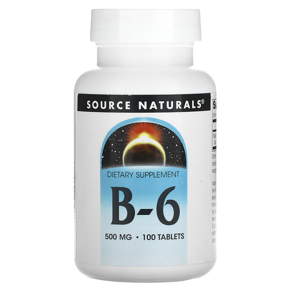B-6 - 500 мг - 100 таблеток - Source Naturals Source Naturals