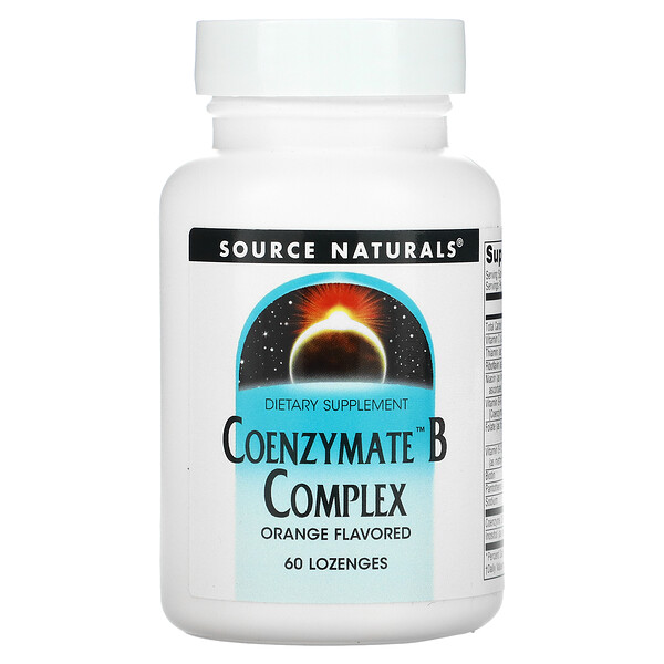 Coenzymate B Complex, апельсин, 60 пастилок Source Naturals