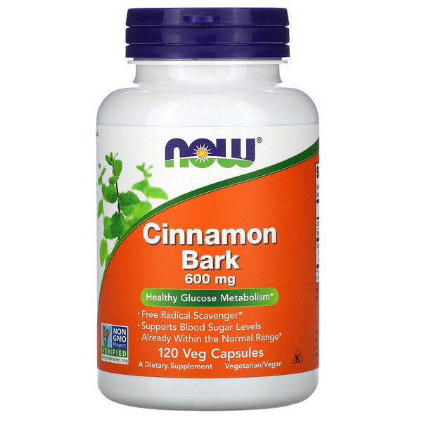 Cinnamon Bark, 600 mg, 120 Veg Capsules (Вегетарианские капсулы) NOW Foods