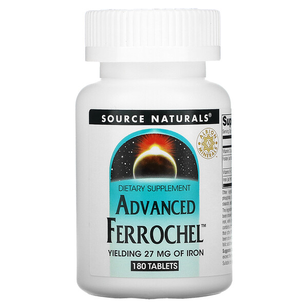 Advanced Ferrochel, 180 таблеток Source Naturals