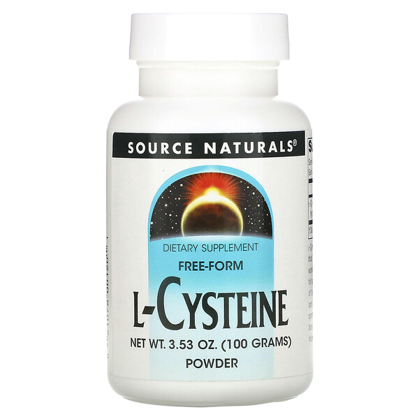 L-Cysteine, Free Foam Powder (Порошок), 3.53 oz (Унции) (100 g) Source Naturals