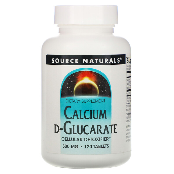 D-глюкарат кальция, 500 мг, 120 таблеток Source Naturals