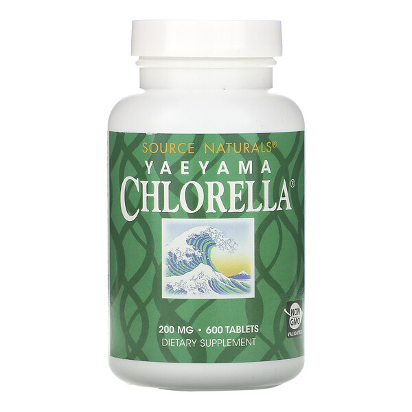 Yaeyama Chlorella, 200 мг, 600 таблеток Source Naturals