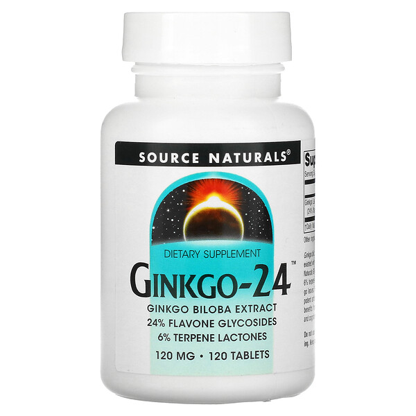 Ginkgo-24 - 120 мг - 120 таблеток - Source Naturals Source Naturals