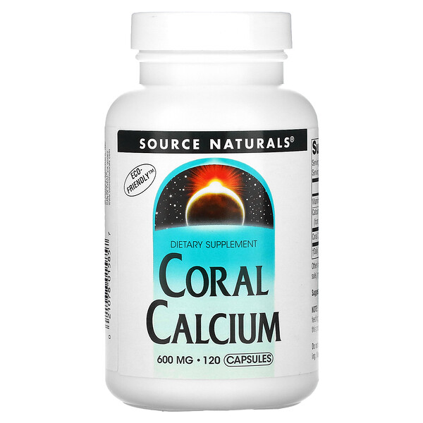 Коралловый кальций - 600 мг - 120 капсул - Source Naturals Source Naturals