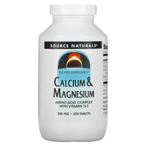 Кальций и Магний, 300 мг, 250 таблеток - Source Naturals Source Naturals