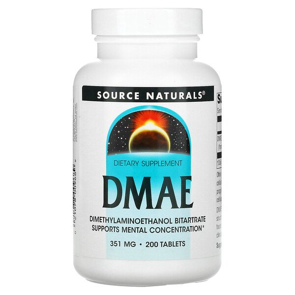 ДМАЭ, 351 мг, 200 таблеток Source Naturals