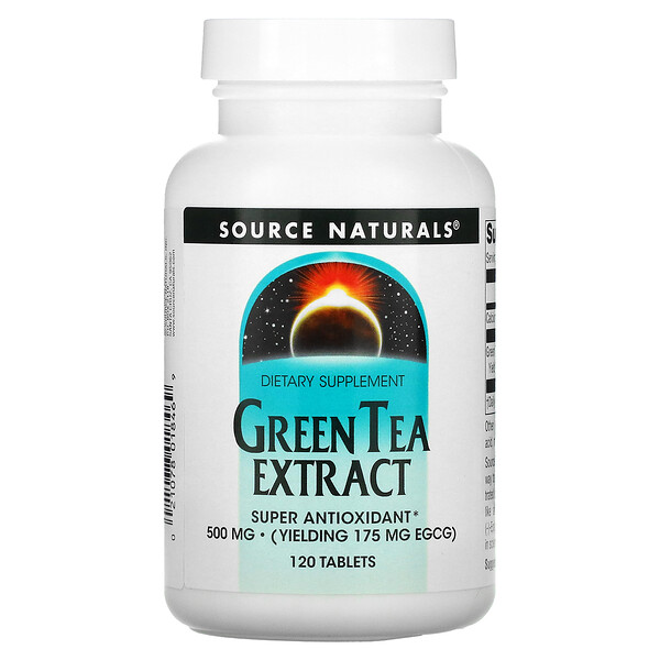 Экстракт зеленого чая, 500 мг, 120 таблеток Source Naturals