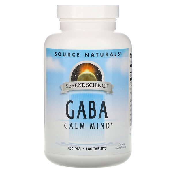 ГАМК Calm Mind, 750 мг, 180 таблеток Source Naturals