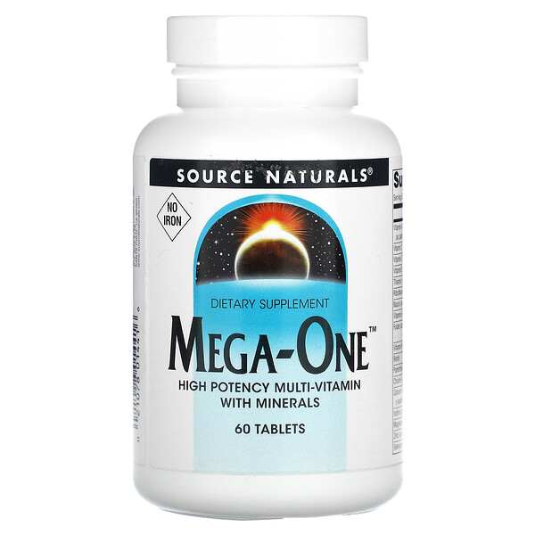 Mega-One, Без железа, 60 таблеток Source Naturals