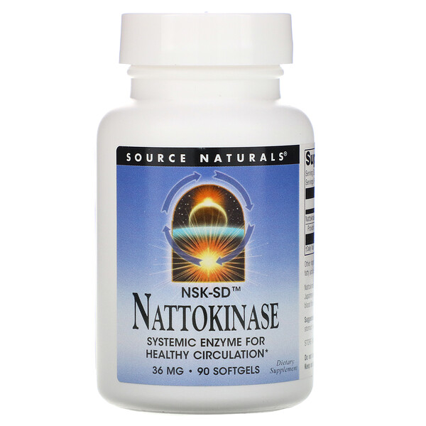 NSK-SD, Наттокиназа, 36 мг, 90 мягких таблеток Source Naturals